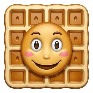 smiling waffle sticker