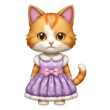 Cat wearing a dress sticker