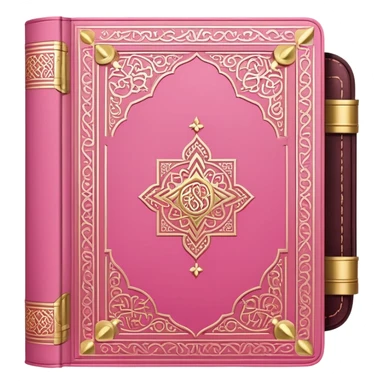 Pink Quran, Muslim holy book with decorative gold embellishments sticker