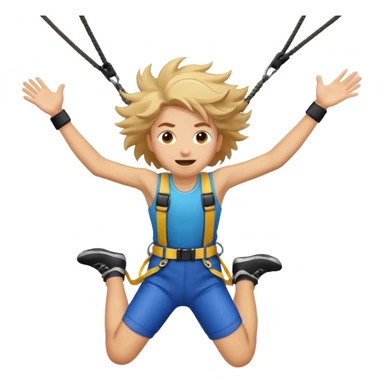 extreme sports lover face bungee jumping face sticker