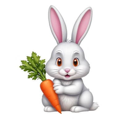 bugs bunny cartoon rabbit with carrot sticker