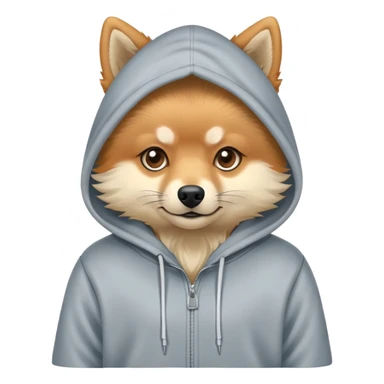 Spitz wearing a hoodie sticker