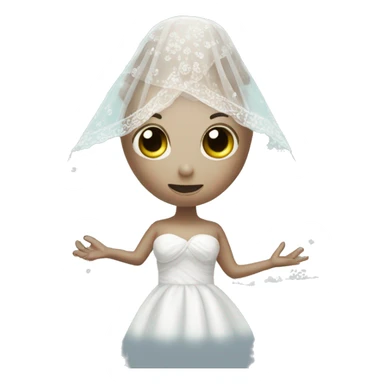 Octopus wearing wedding veil sticker