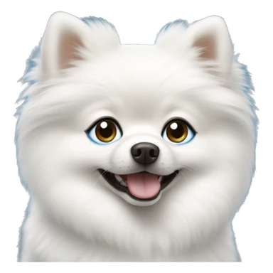 White pomeranian with blue eyes sticker