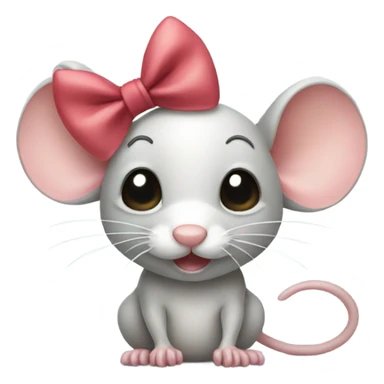 Mouse with bow sticker