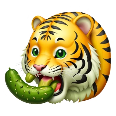 TIGER LICKING A PICKLE sticker