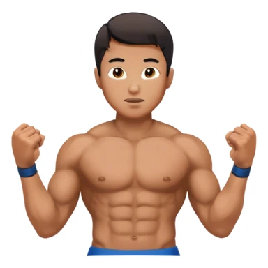 Asian hunk sixpack abs  sticker