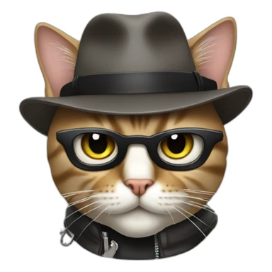 Cat gangster sticker