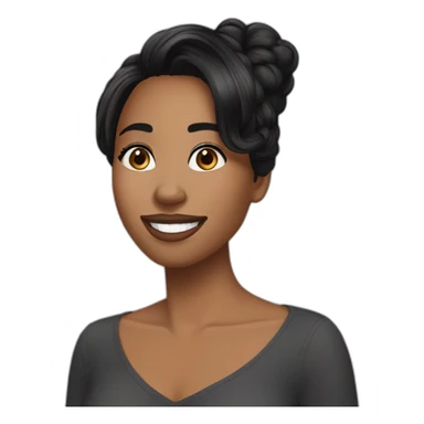 Da'Vine Joy Randolph straight black hair sticker