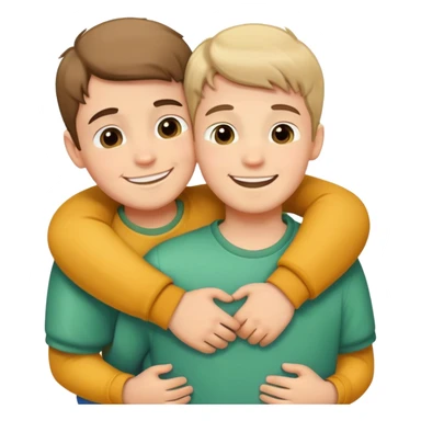 two boys hugging sticker