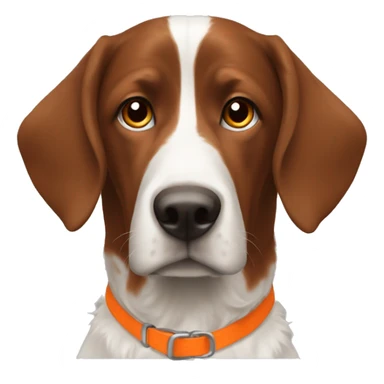 Small Munsterlander with orange collar same but brown snout sticker
