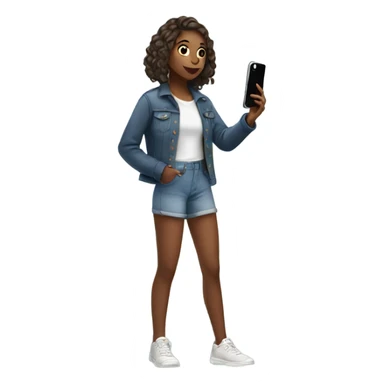 Girl taking a selfie full body sticker