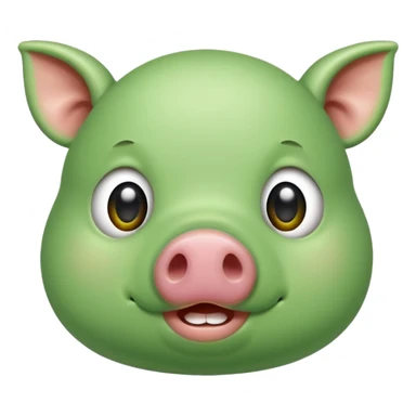 Green color pig nose sticker