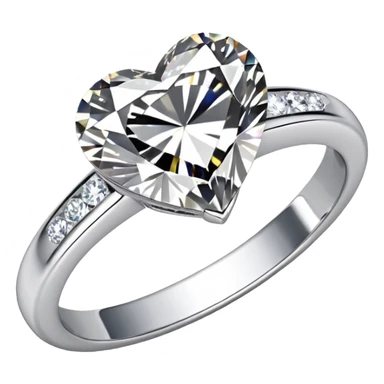 diamond heart engagement ring all silver sticker