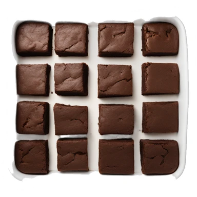 Cut brownies in a white baking dish sticker