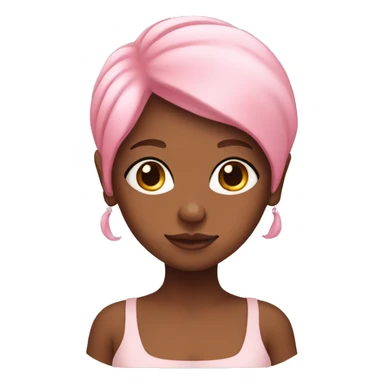 A brown skin lady with baby pink hair  sticker