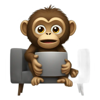 Monkey watching TV sticker