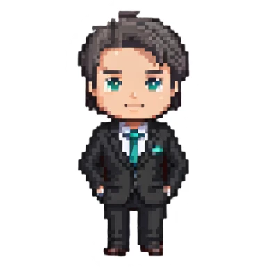 simple chibi businessman in suit sticker