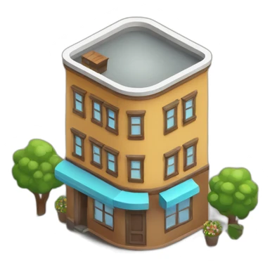 Rounded Coffee house isometric sticker