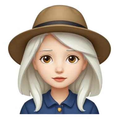 very very white haired hatted girl sticker