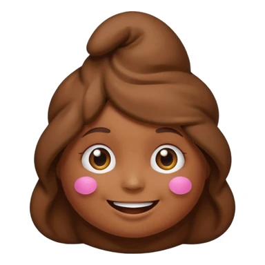 Un fille a la tête de caca smile et habillé en caca sticker