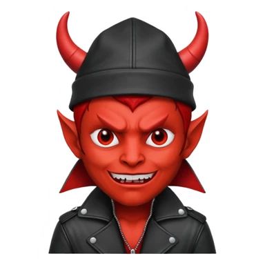 devil with jacket and hat sticker