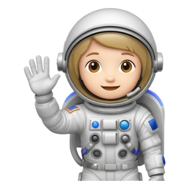 chibi astronaut waving, cheerful sticker