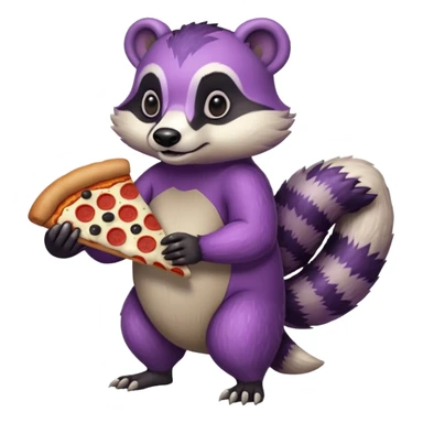 Purple Badger with pizza  sticker