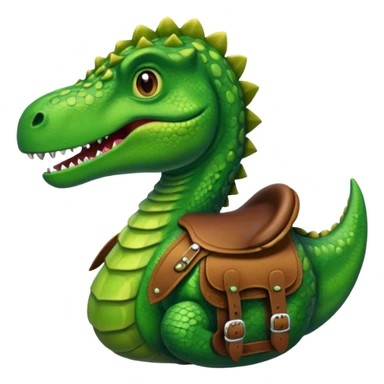 Dinosaur in saddle, front face sticker