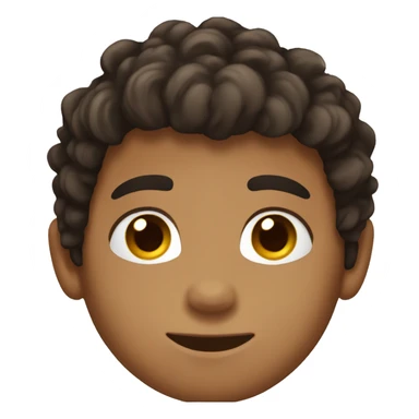 Boy with fluffy dark brown hair with really tan skin and brown eyes sticker
