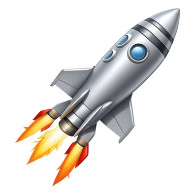 rocket taking off towards 2 o clock sticker