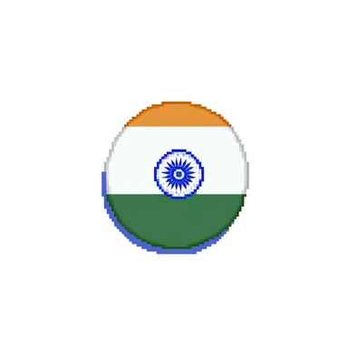 India flag with three horizontal bands - saffron at top, white in middle with blue wheel, and green at bottom sticker
