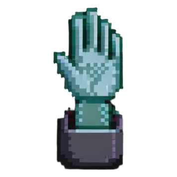 character making a 'stop' hand gesture sticker