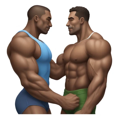 Two male bodybuilders kissing  sticker
