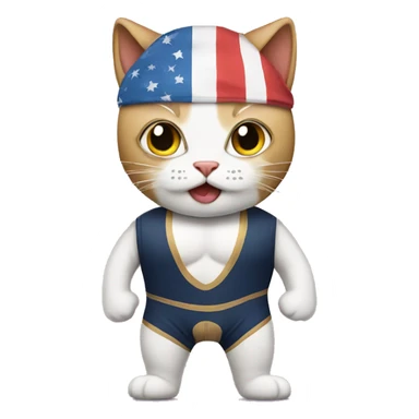 cat dressed as a professional wrestler sticker