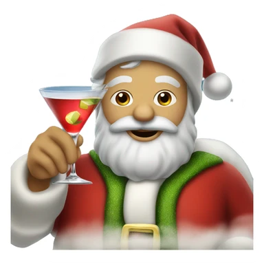 Santa Claus drinking martini sticker