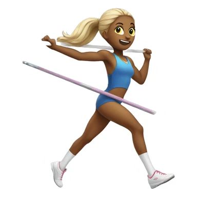 Girl pole vaulter sticker