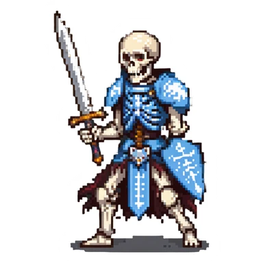 skeleton warrior raising sword victoriously sticker