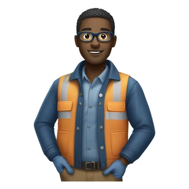 Blue collar black man sticker