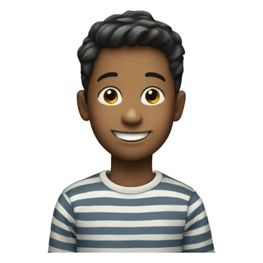 smiling boy in striped shirt sticker