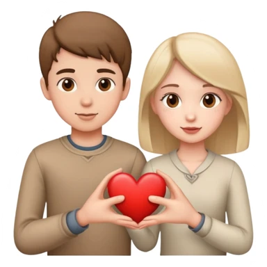 Boy give girl hea sticker