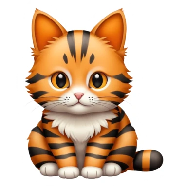 Tabby cat cub sitting  sticker