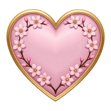 heart with sakura and chevron border sticker