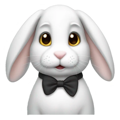White and black rabbit  sticker