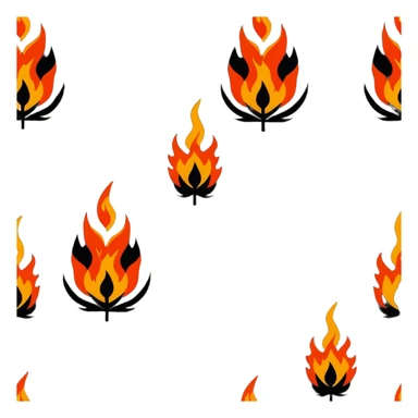 bush burning with orange and red flames sticker