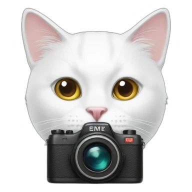 White Cat with camera sticker