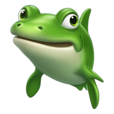 Une grenouille  sûre un dophin sticker