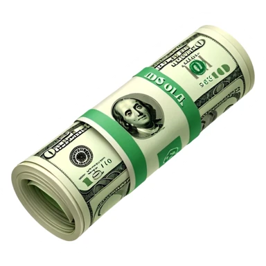 Money that is like a tube One dollar sticker