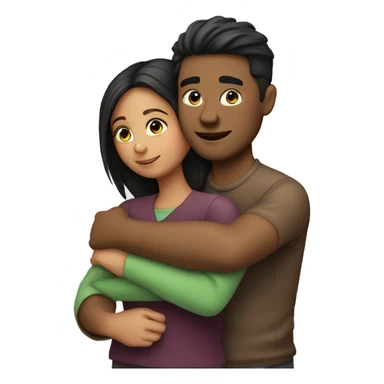 girl hugging a guy sticker