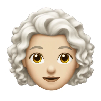 white witch with platinum blonde curly hair sticker